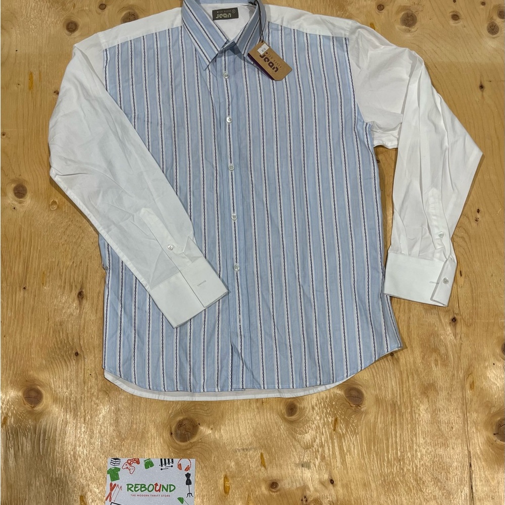 J. Crew Men's Shirt with Blue and White Stripes